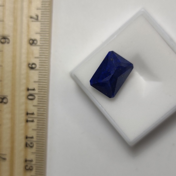 Lapis Checkerboard Cut Quality 6 Carat Minimum 14x10mm Blue Gold Flecks JTV 2007 - Picture 3 of 4